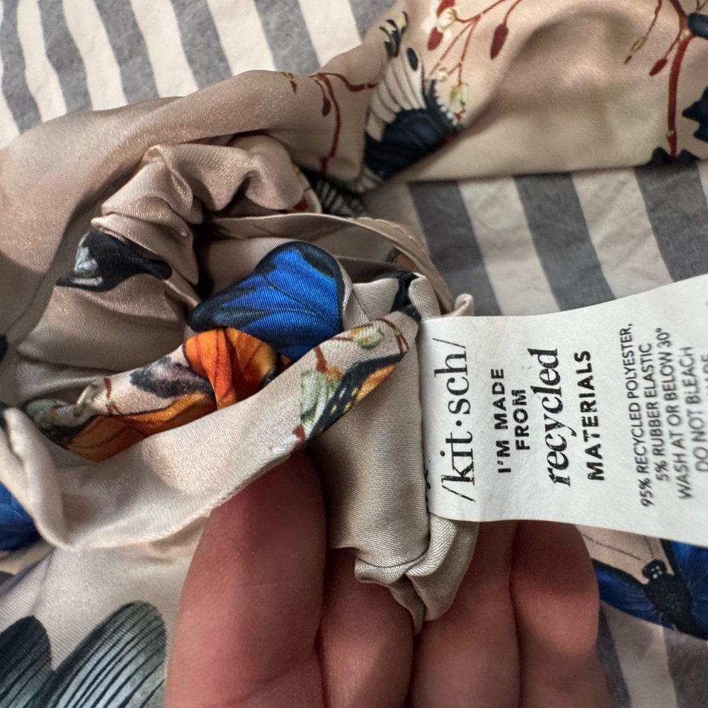 Kit.sch Floral Scarf with Blue and Cream Accents